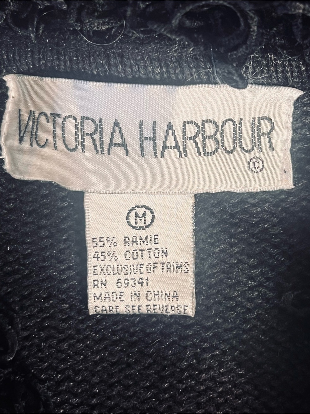 Victoria Harbour Vintage Y2K M Black Mitten Cardigan Sweater Beaded Embellished - Picture 12 of 13